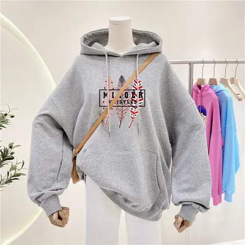 Pink Fleece Hoodie for Women Plus Size 2025 New Style - Image 2