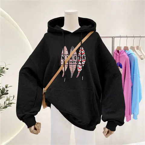 Pink Fleece Hoodie for Women Plus Size 2025 New Style - Image 3