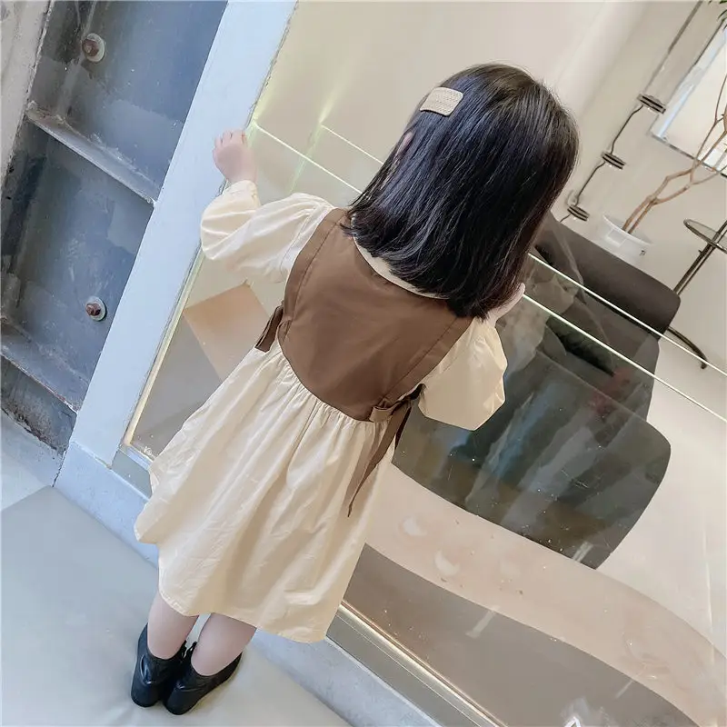 Girls White Vest Dress with Black Bow Tie 2022 - Image 4