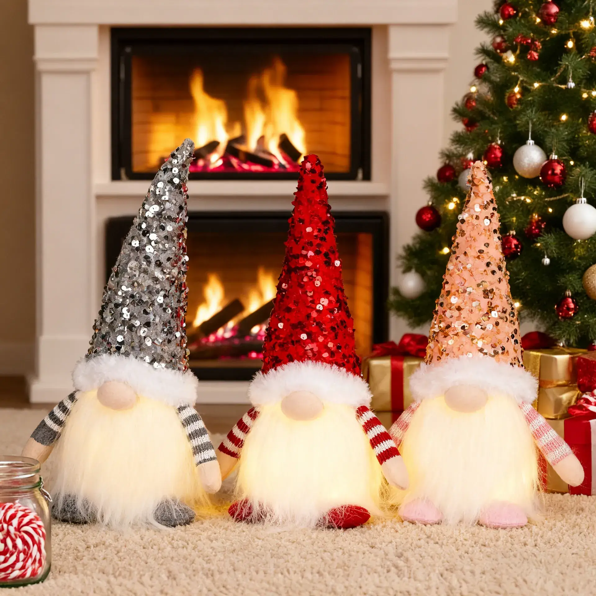 Christmas Gnome Lights with LED Light & Fur Tulle - Image 5