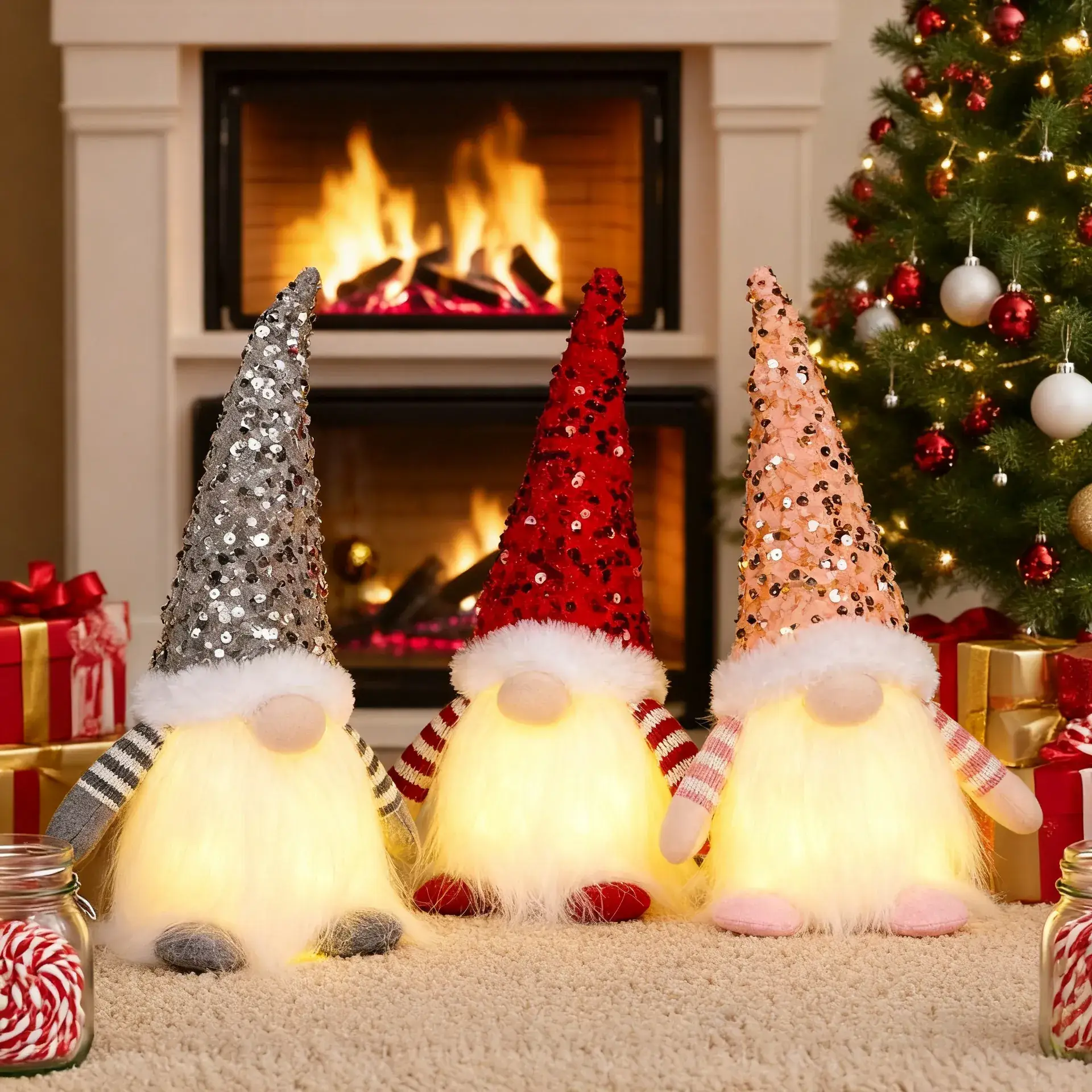 Christmas Gnome Lights with LED Light & Fur Tulle - Image 6