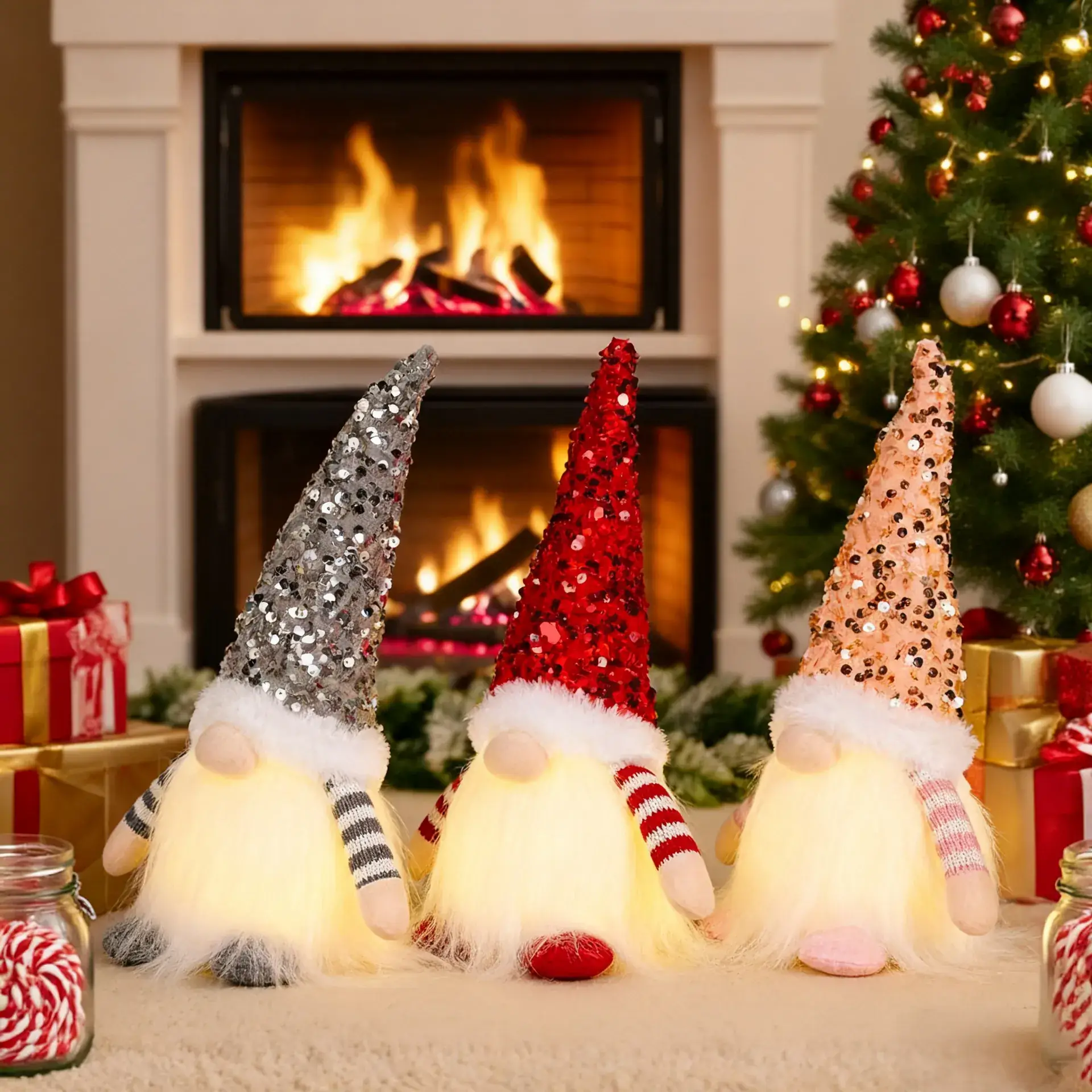 Christmas Gnome Lights with LED Light & Fur Tulle - Image 7