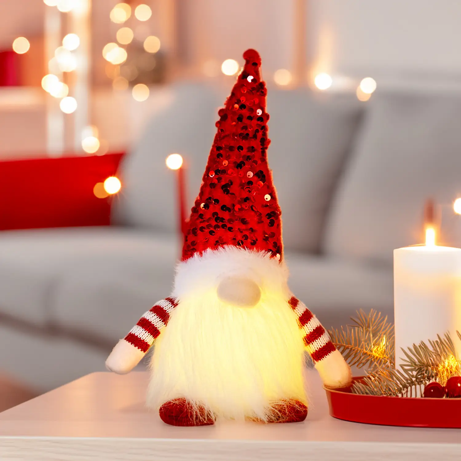 Christmas Gnome Lights with LED Light & Fur Tulle — feature 12