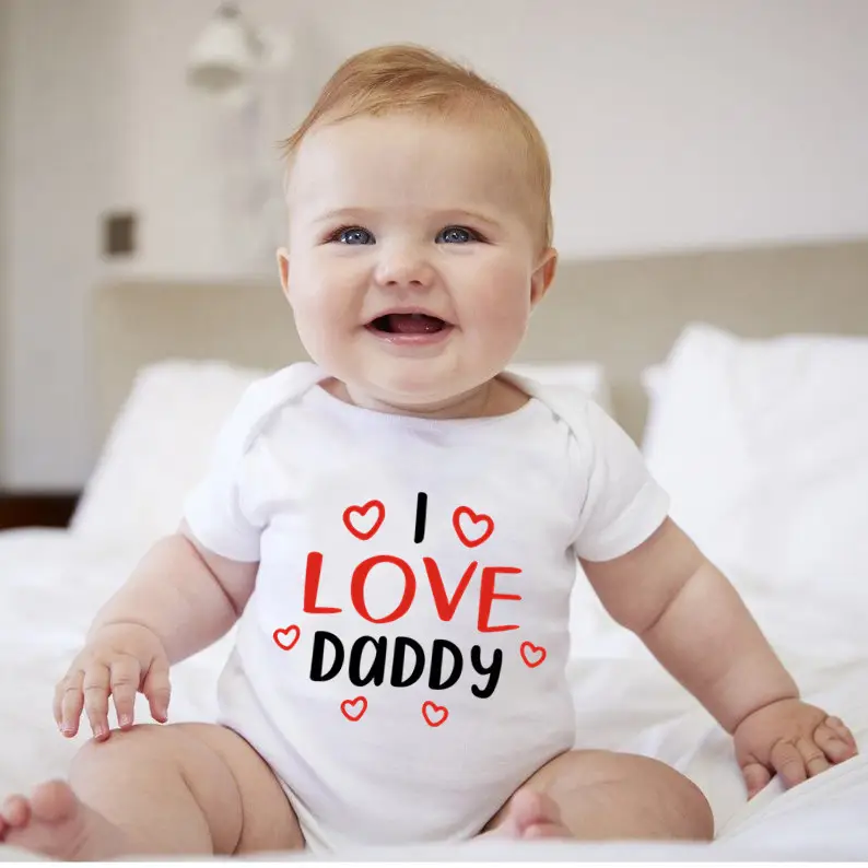 Love Daddy Printed Cotton Newborn Crawling Suit for Men Women