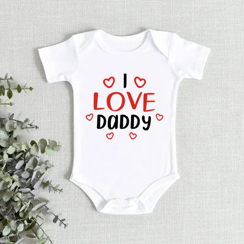Love Daddy Printed Cotton Newborn Crawling Suit for Men Women