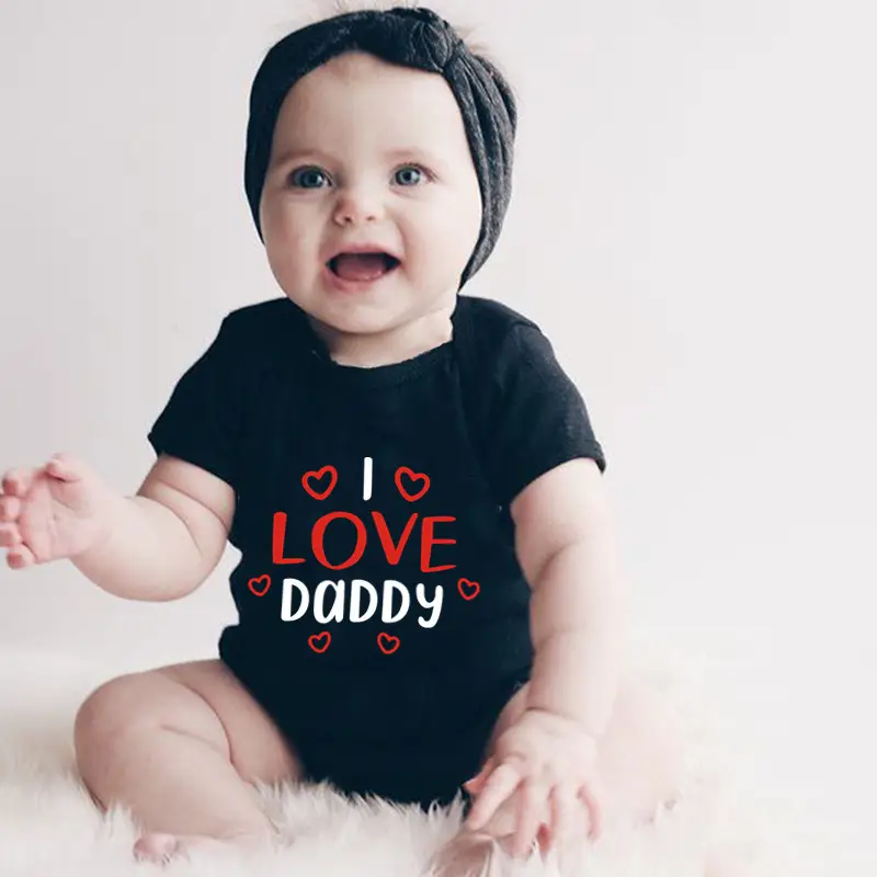 Love Daddy Printed Cotton Newborn Crawling Suit for Men Women