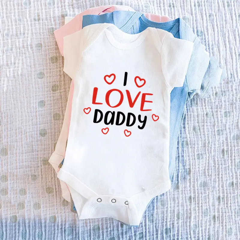Love Daddy Printed Cotton Newborn Crawling Suit for Men Women