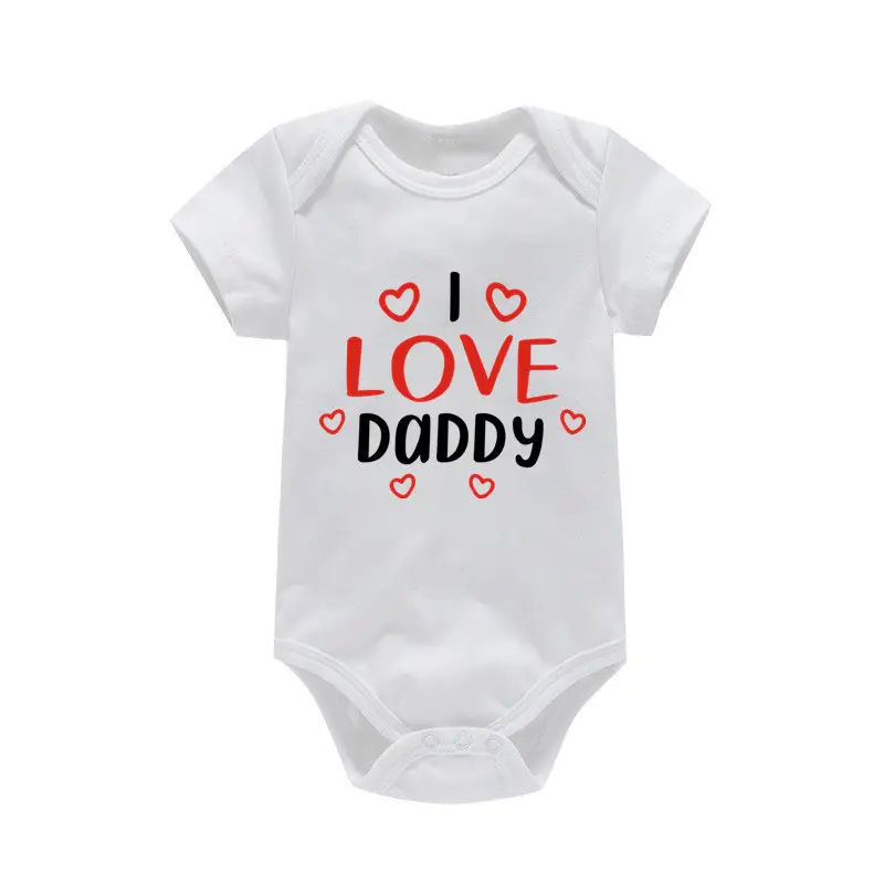 Love Daddy Printed Cotton Newborn Crawling Suit for Men Women