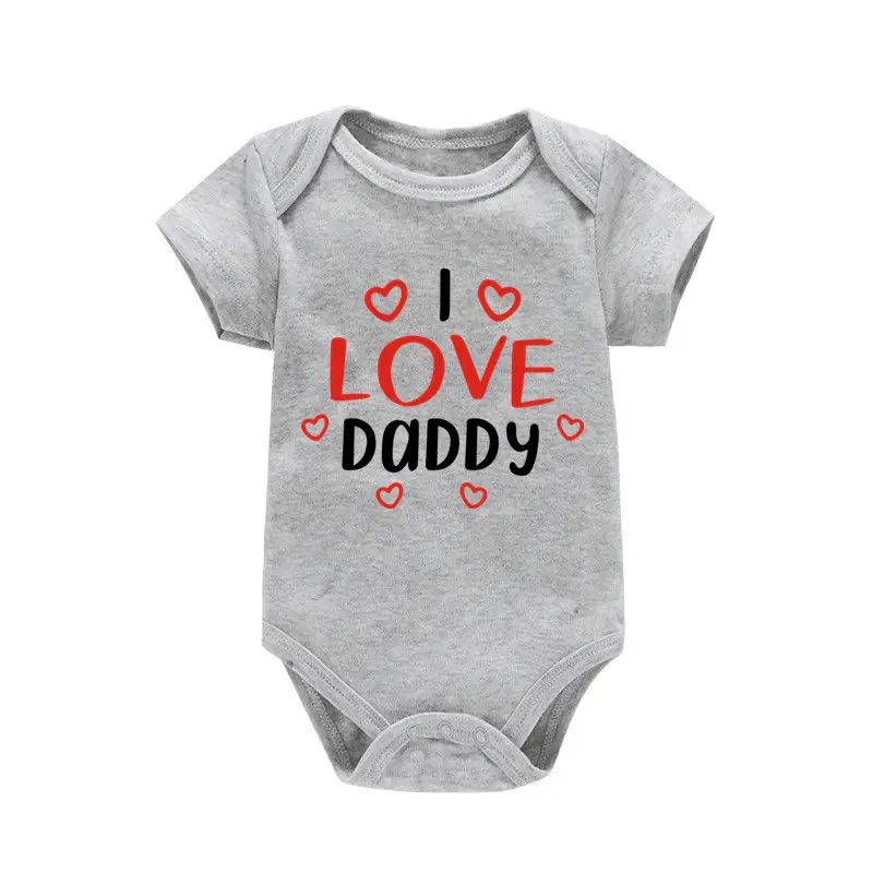 Love Daddy Printed Cotton Newborn Crawling Suit for Men Women