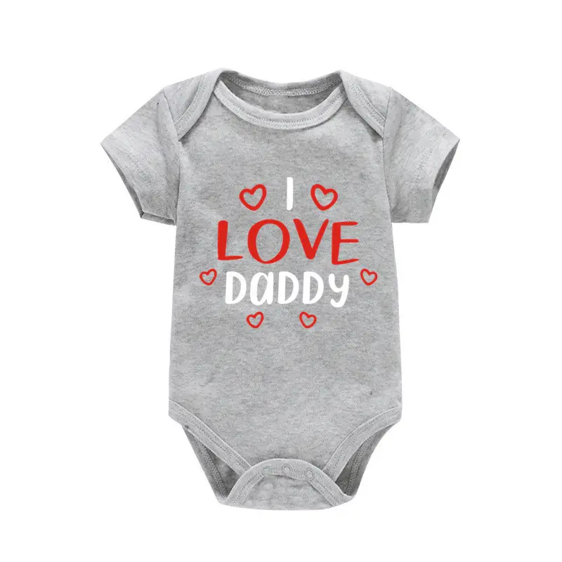 Love Daddy Printed Cotton Newborn Crawling Suit for Men Women