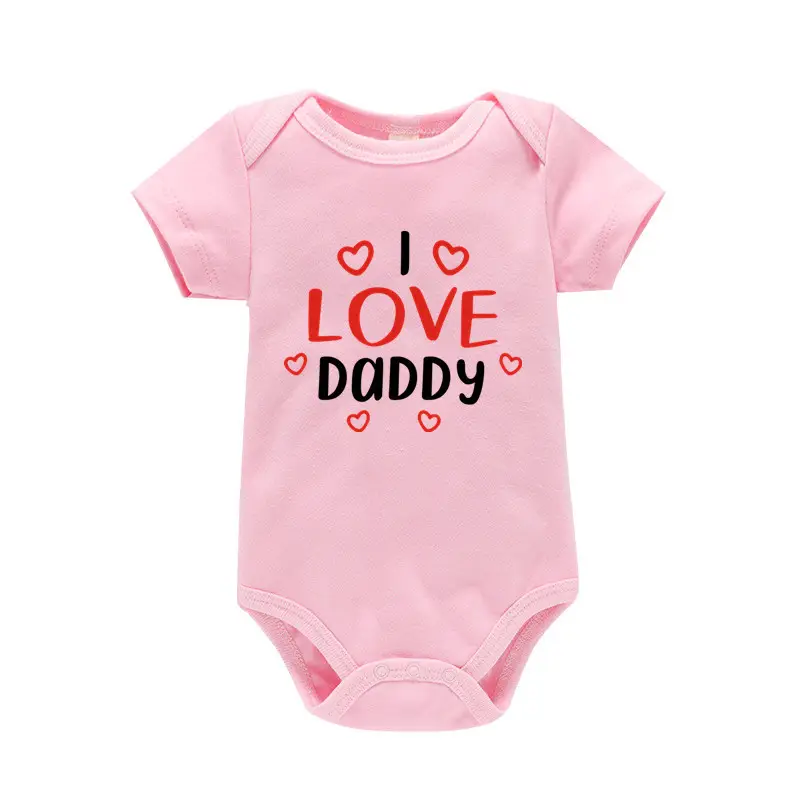 Love Daddy Printed Cotton Newborn Crawling Suit for Men Women