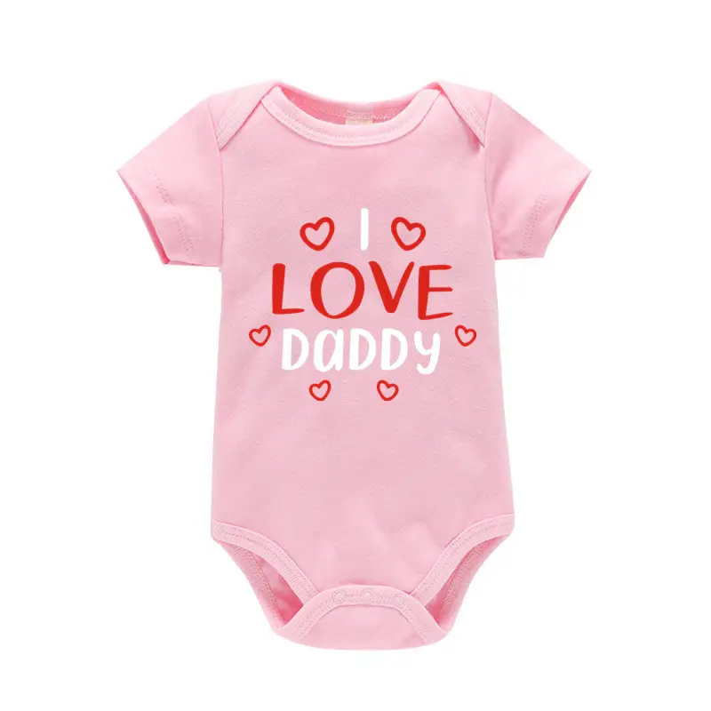 Love Daddy Printed Cotton Newborn Crawling Suit for Men Women