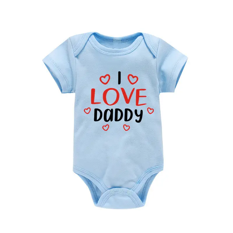 Love Daddy Printed Cotton Newborn Crawling Suit for Men Women
