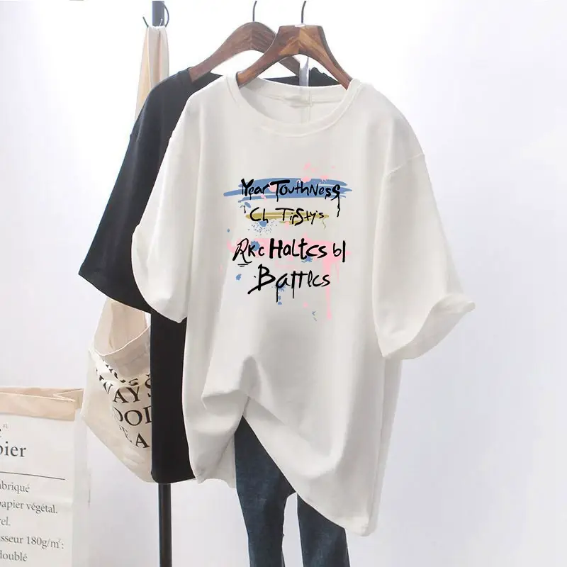Women Loose Printed T-Shirt Pink Summer — feature 10