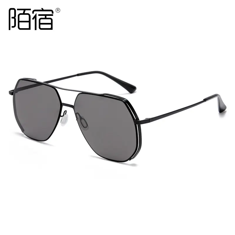Men's Polarized Driving Sunglasses Black Stainless Steel