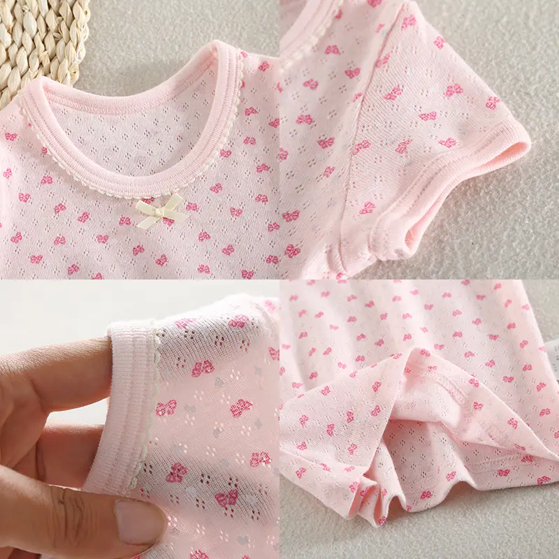 Girls 2-Pack Summer T-Shirt Set Cotton Mesh Baby Girls