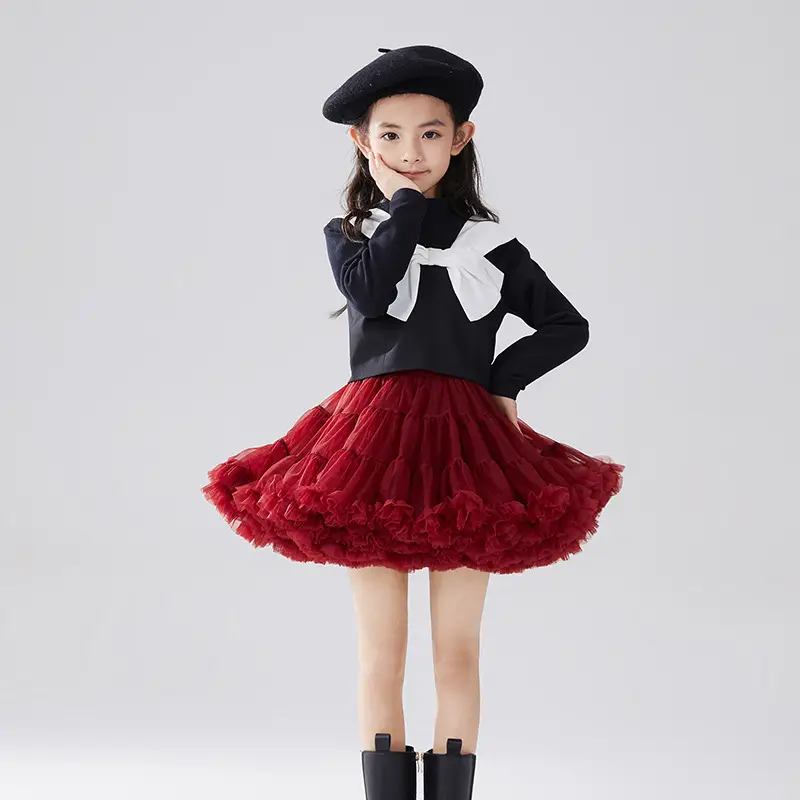 Girls' Green Knitted Tutu Dress with Red Hat — feature 20