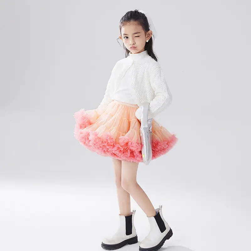 Girls' Green Knitted Tutu Dress with Red Hat — feature 23
