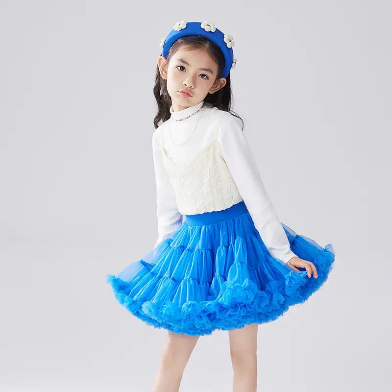 Girls' Green Knitted Tutu Dress with Red Hat — feature 27