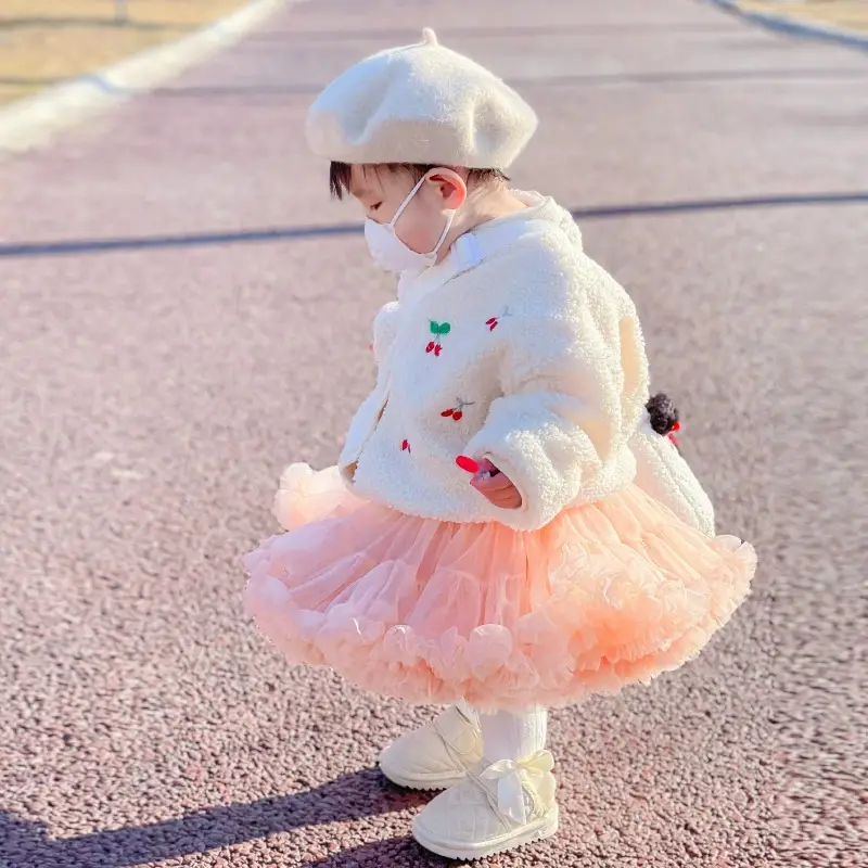 Girls' Green Knitted Tutu Dress with Red Hat - Image 4