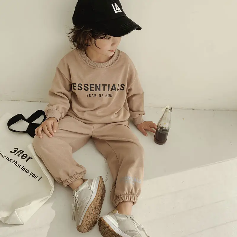 2025 spring new children's clothing a generation of children's suit letters sweater pants children's suit sports leisure 2-piece set