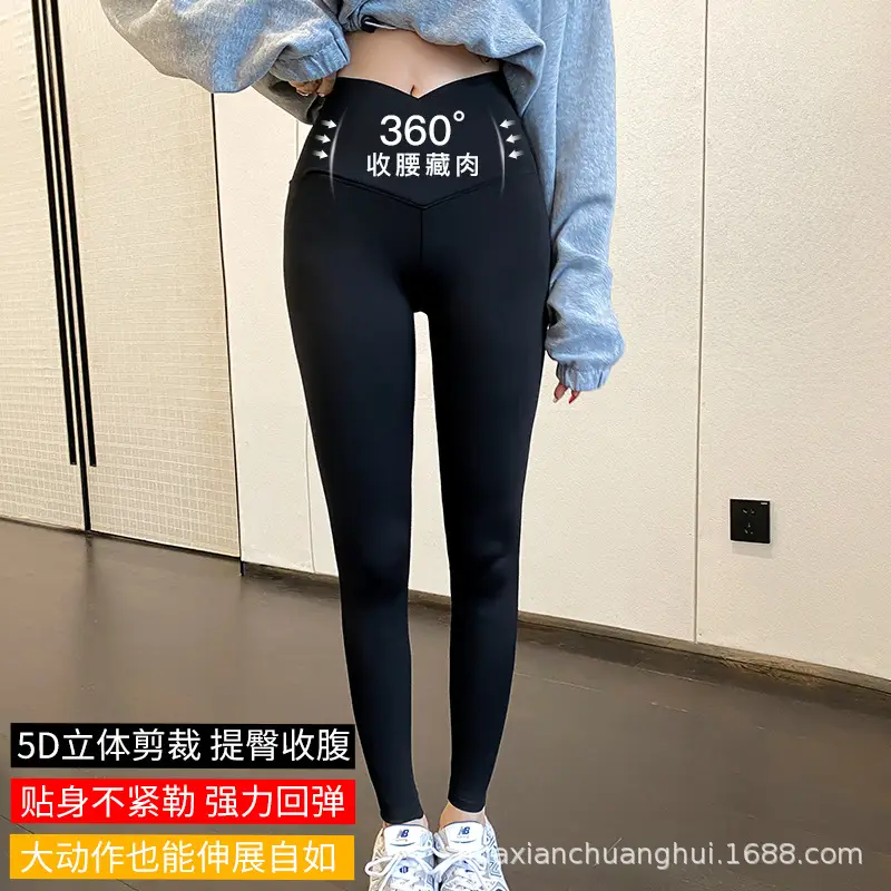 Women Cross Waist Shark Pants Gray Belly Slim Spring Autumn - Image 5