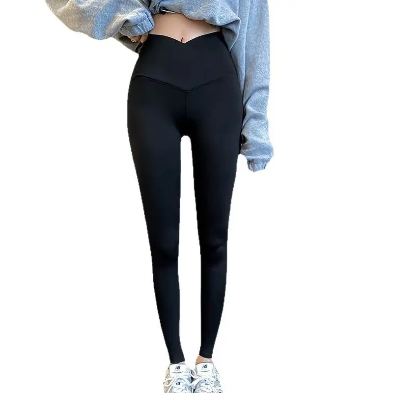 Women Cross Waist Shark Pants Gray Belly Slim Spring Autumn - Image 8