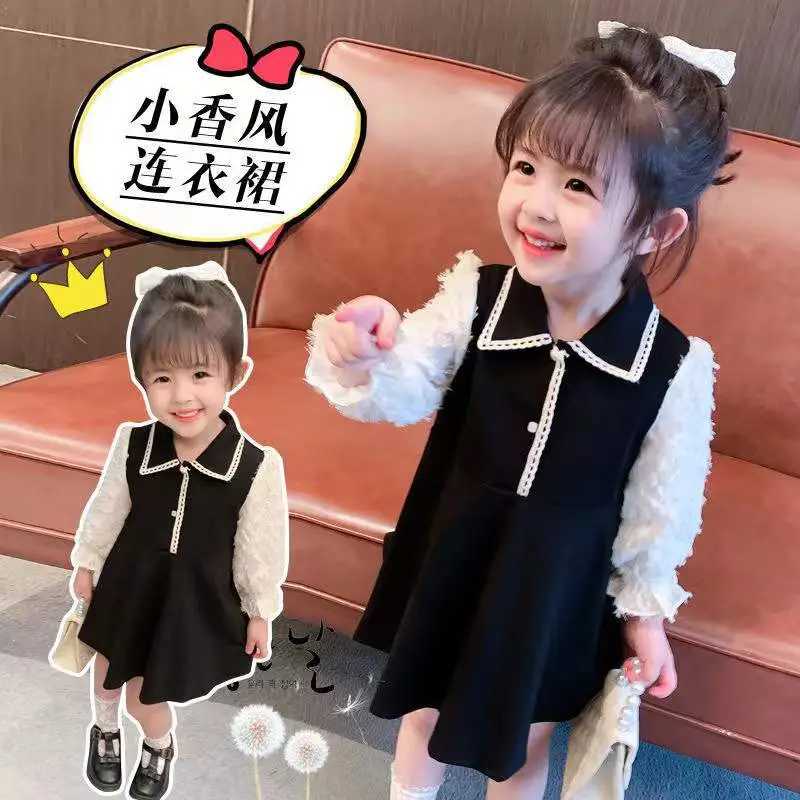Girls Black Embroidered Princess Dress Spring 2024 - Image 5