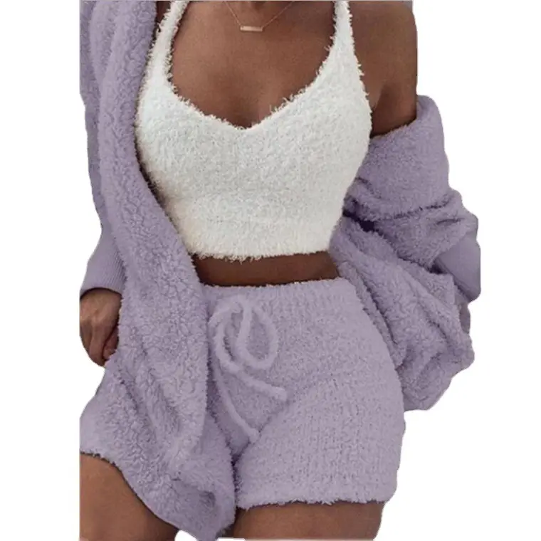 Plus Size Plush 3-Piece Winter Pajamas Set - Image 15