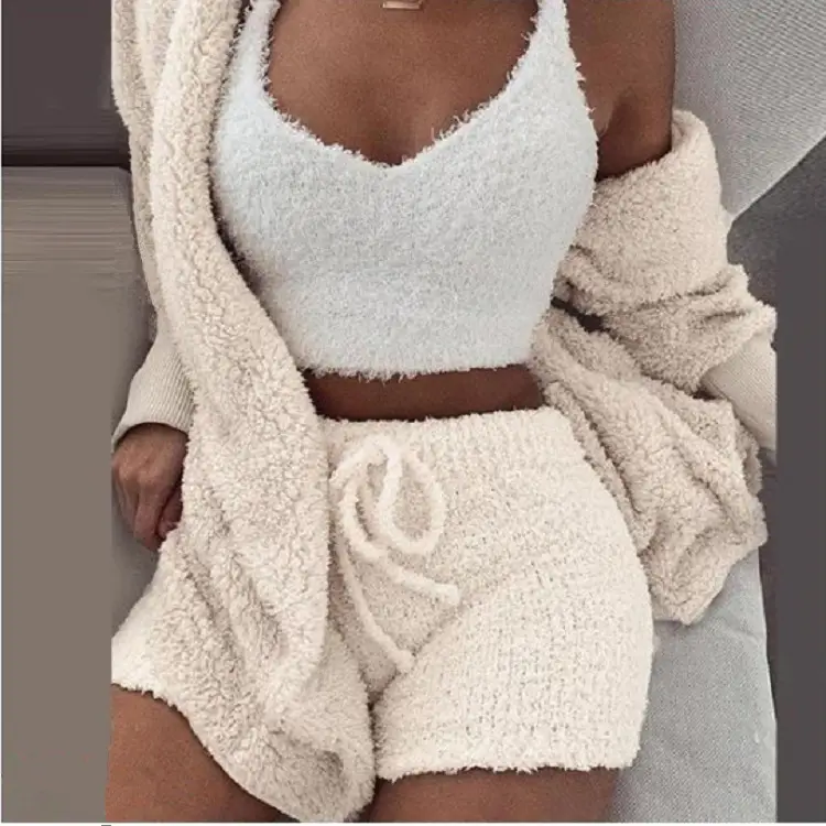 Plus Size Plush 3-Piece Winter Pajamas Set - Image 5
