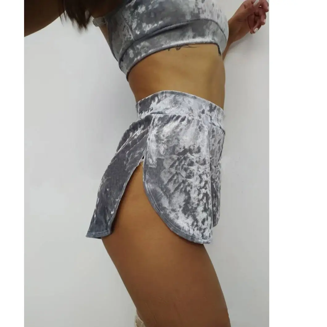European Plus Size Sexy Solid Color Sports Yoga Shorts