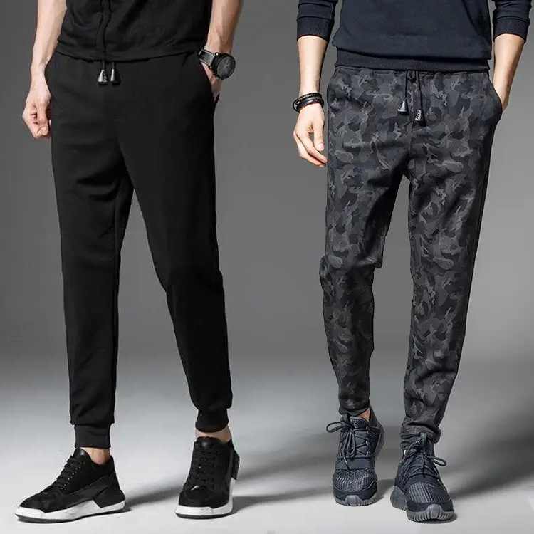 Fleece Lined Black Casual Pants for Men Winter Drawstring - Image 7