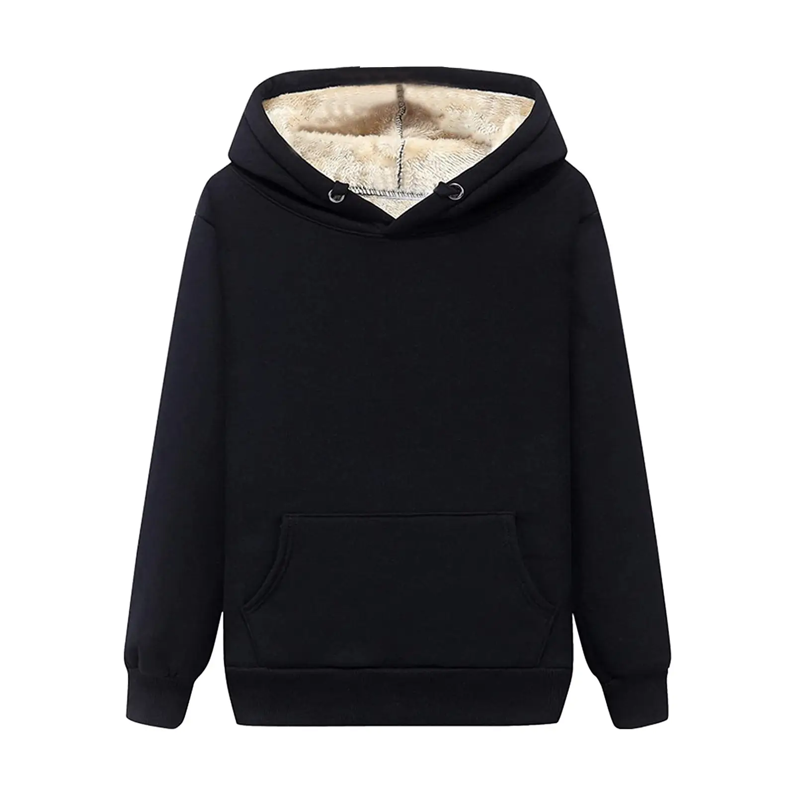 Women Red Velvet Hooded Sweatshirt Drawstring Full Inner - Image 5
