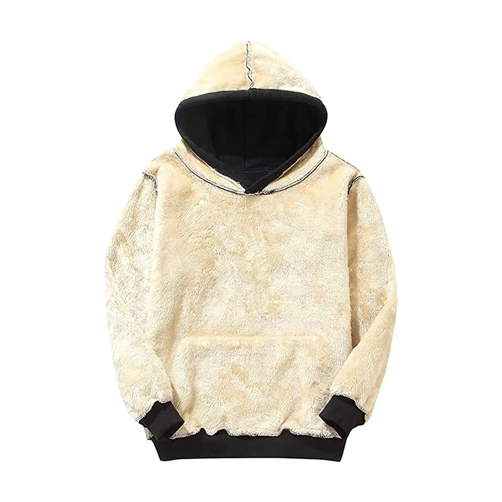 Women Red Velvet Hooded Sweatshirt Drawstring Full Inner — feature 6