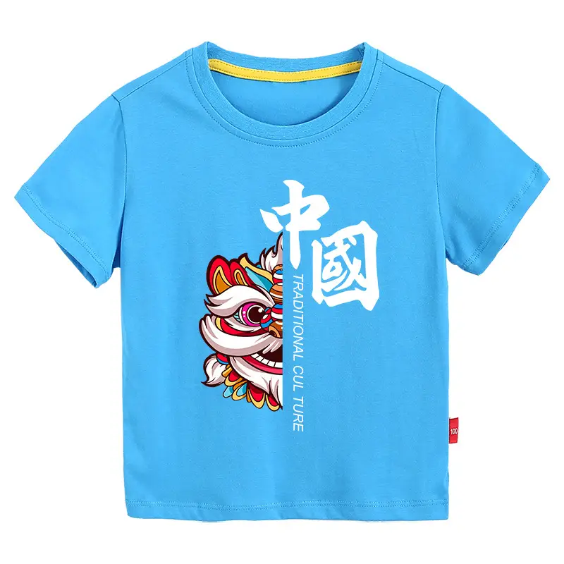 Chinese Red Dragon Print Boys T-Shirt Orange 2026 - Image 19