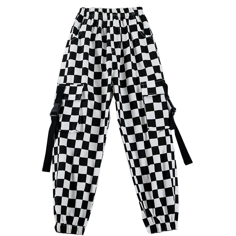Children's Black White Checkered Cotton Pants - Image 15