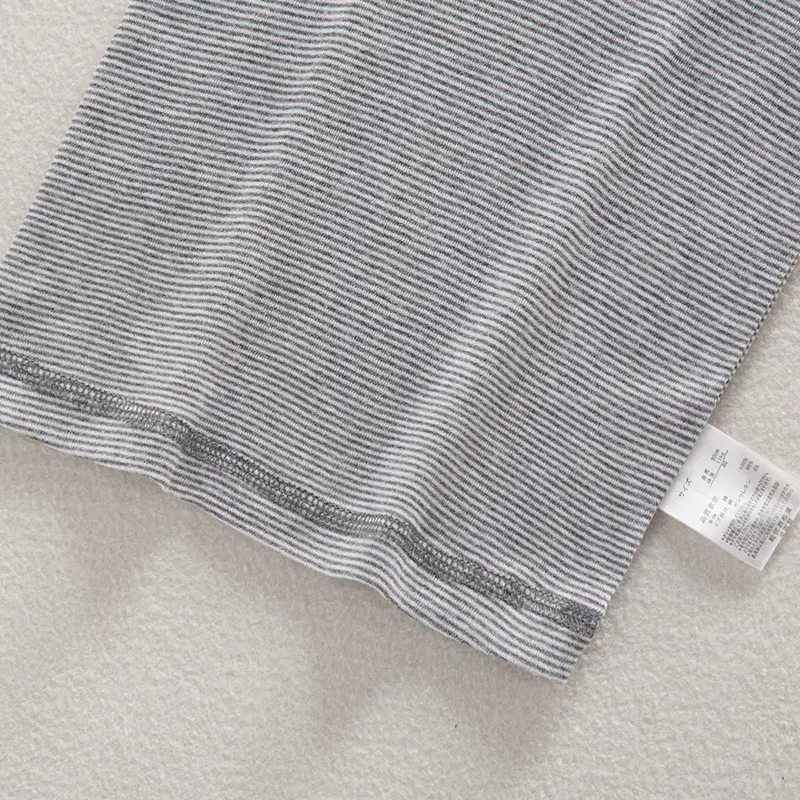 Japanese Boys Striped T-Shirts Grey Blue Short Sleeve Casual Summer - Image 5