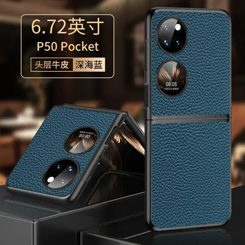 HUAWEI P50 Pocket Folding Leather Case Green Black Orange - Image 7