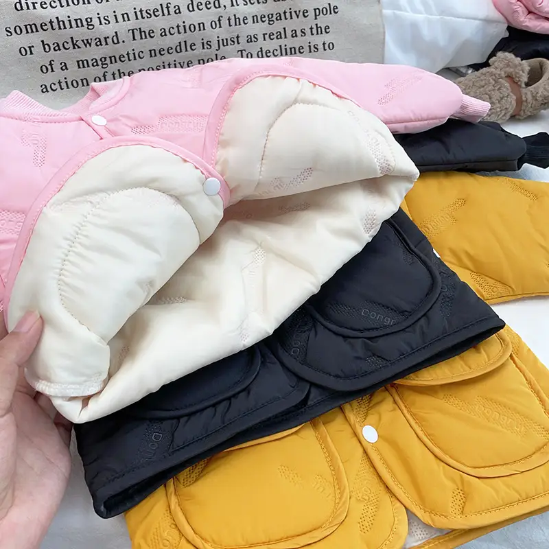 Pink Padded Cotton Jacket & Pants Set for Kids - Image 12