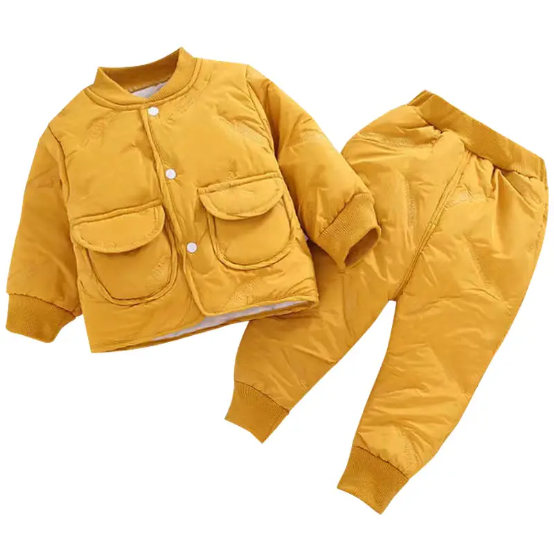 Pink Padded Cotton Jacket & Pants Set for Kids - Image 13