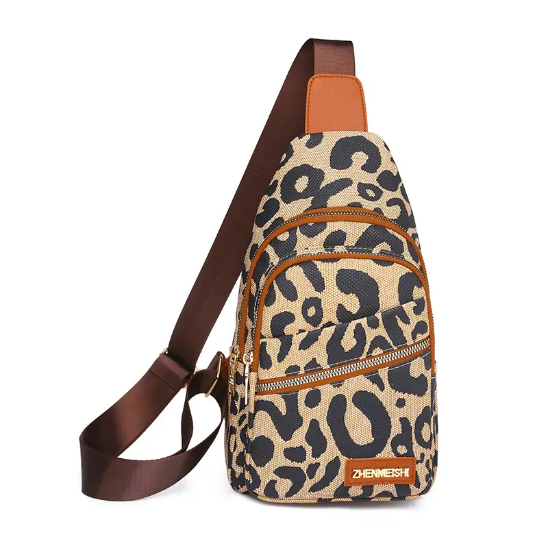 Leopard Print Women's Crossbody Bag with Soft PU Leather
