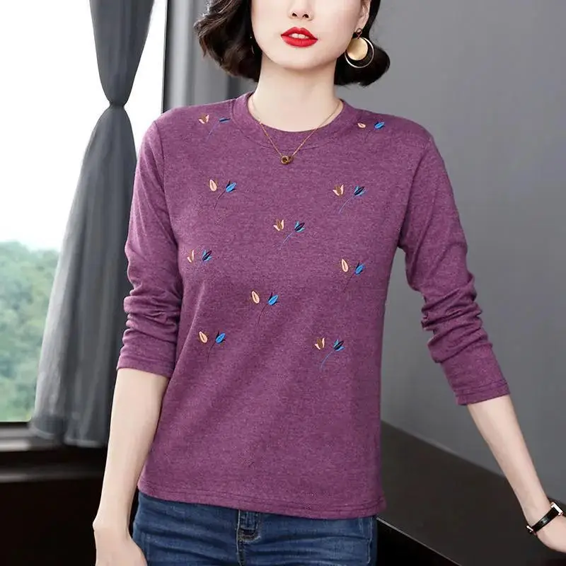 Mother's T-Shirt Printed Long Sleeve Maroon - Image 4
