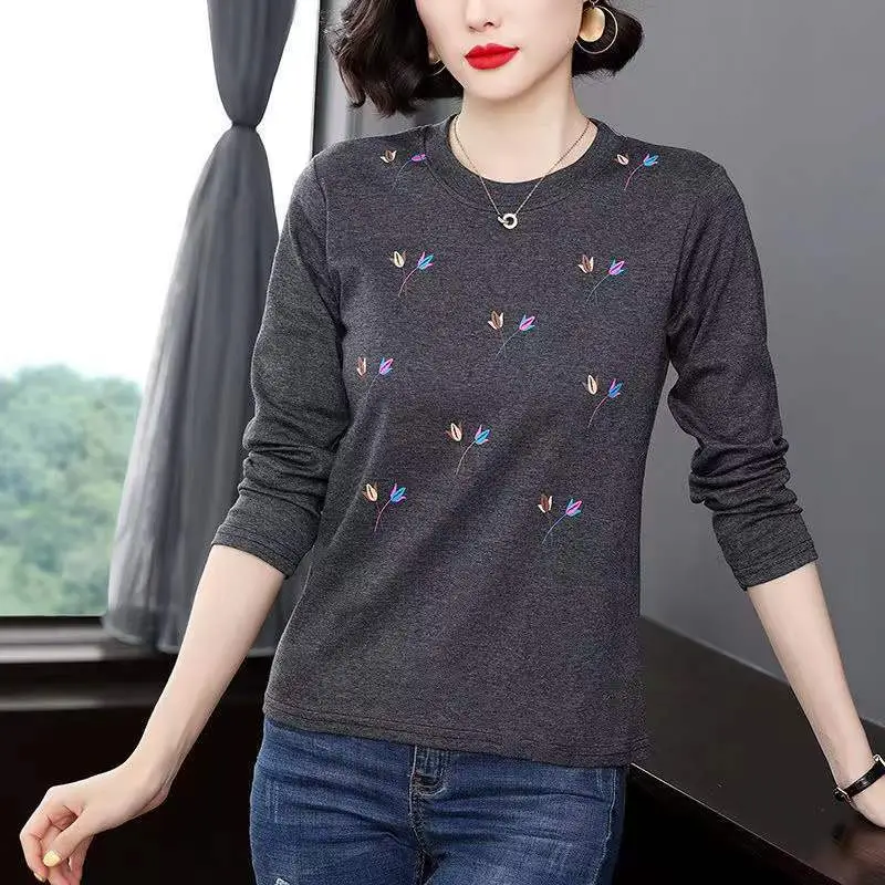 Mother's T-Shirt Printed Long Sleeve Maroon - Image 6