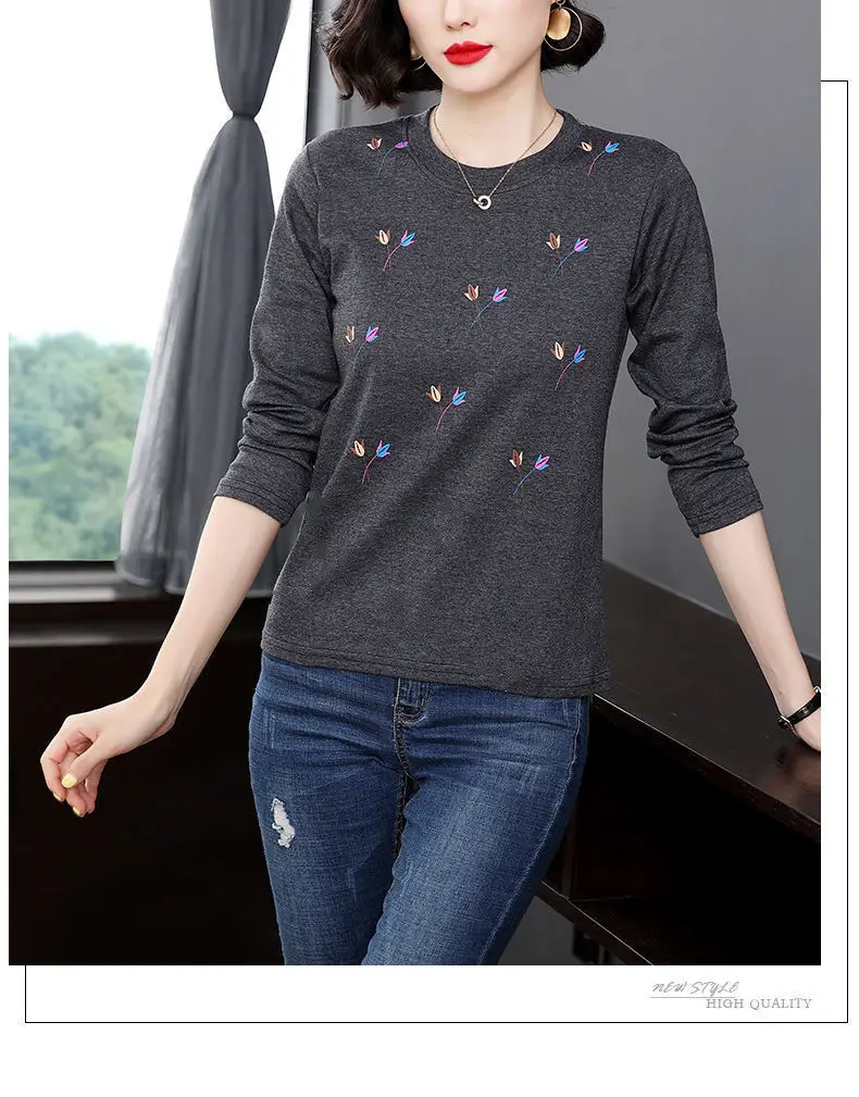 Mother's T-Shirt Printed Long Sleeve Maroon — feature 11