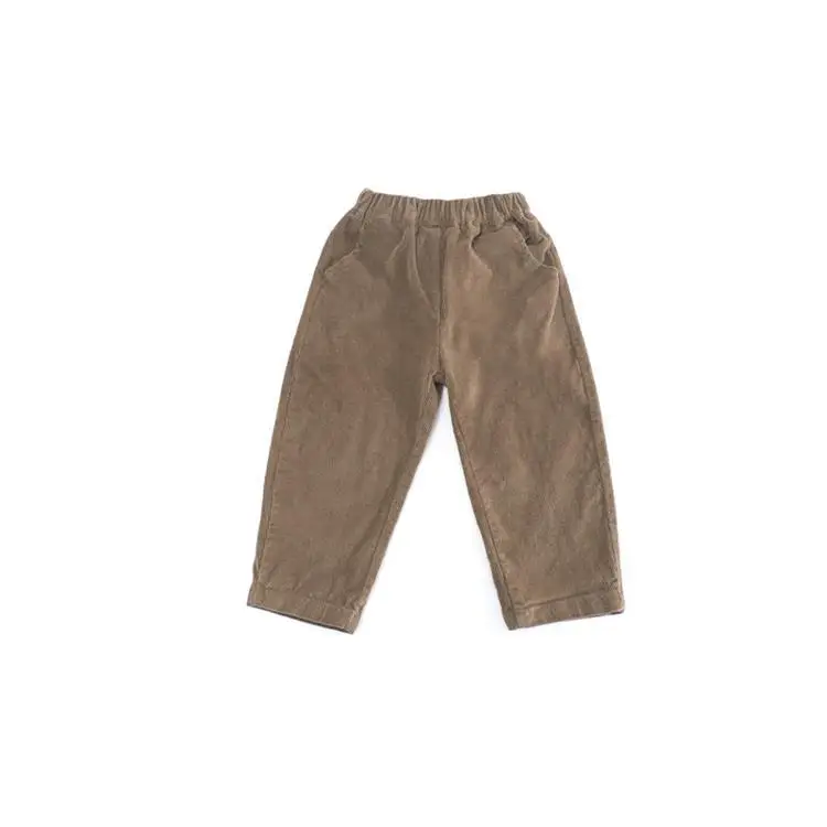Kids Stretch Corduroy Pants Casual Winter Brown - Image 7