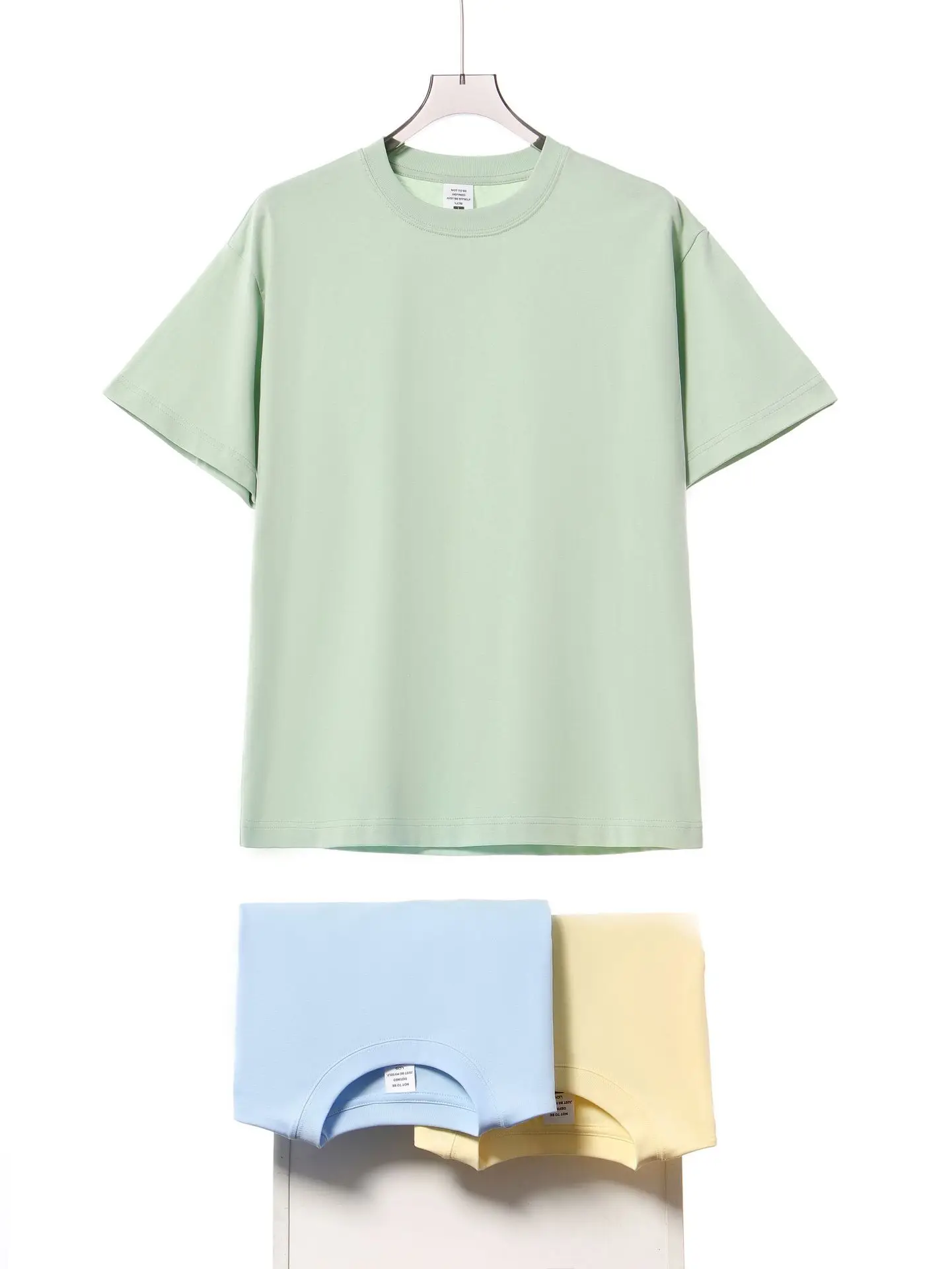 Men White Cotton T-Shirt 250g Short Sleeve