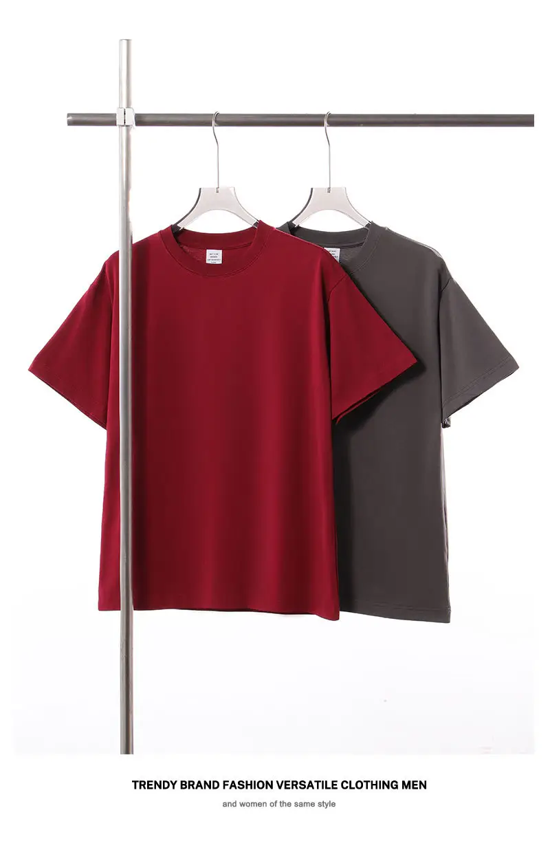 Men White Cotton T-Shirt 250g Short Sleeve — feature 6