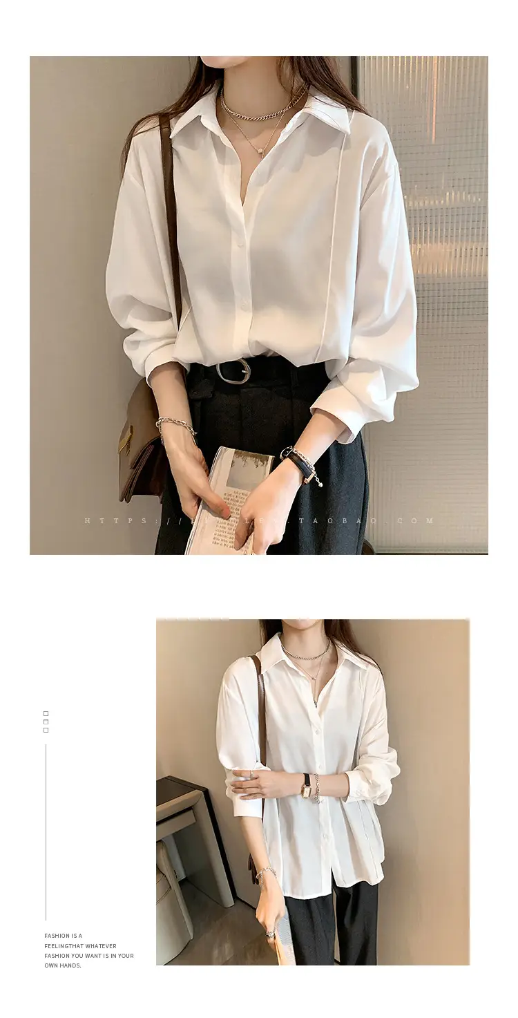 Women 2024 New Design Long Sleeve Shirt Beige — feature 16