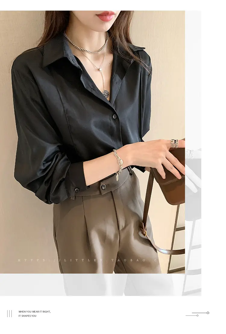 Women 2024 New Design Long Sleeve Shirt Beige — feature 18