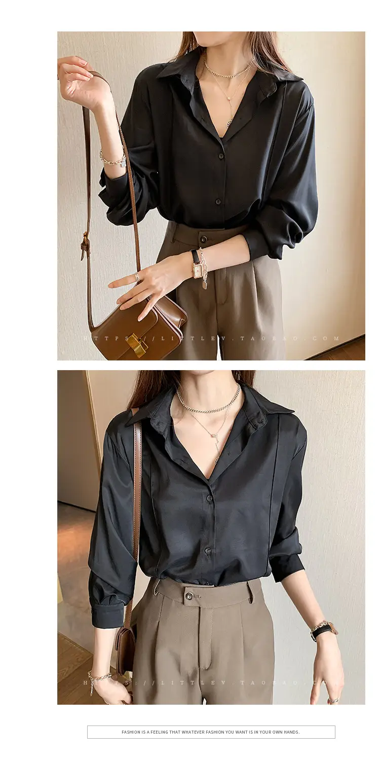 Women 2024 New Design Long Sleeve Shirt Beige — feature 19